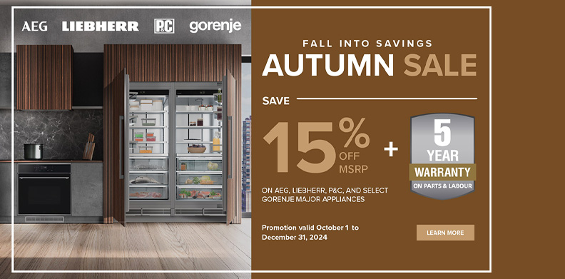 AEG, LIEBHERR, P&C & GORENJE FALL INTO SAVINGS AUTUMN SALE